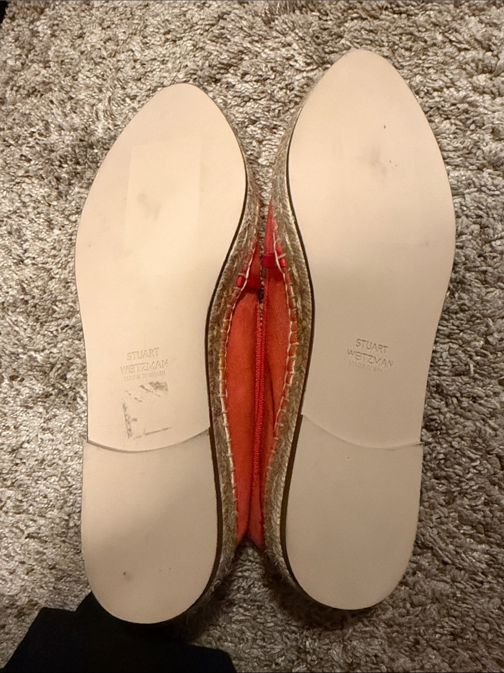 Stuart Weitzman Vibrant Orange Canvas Espadrilles 7.5 - Picture 3 of 4